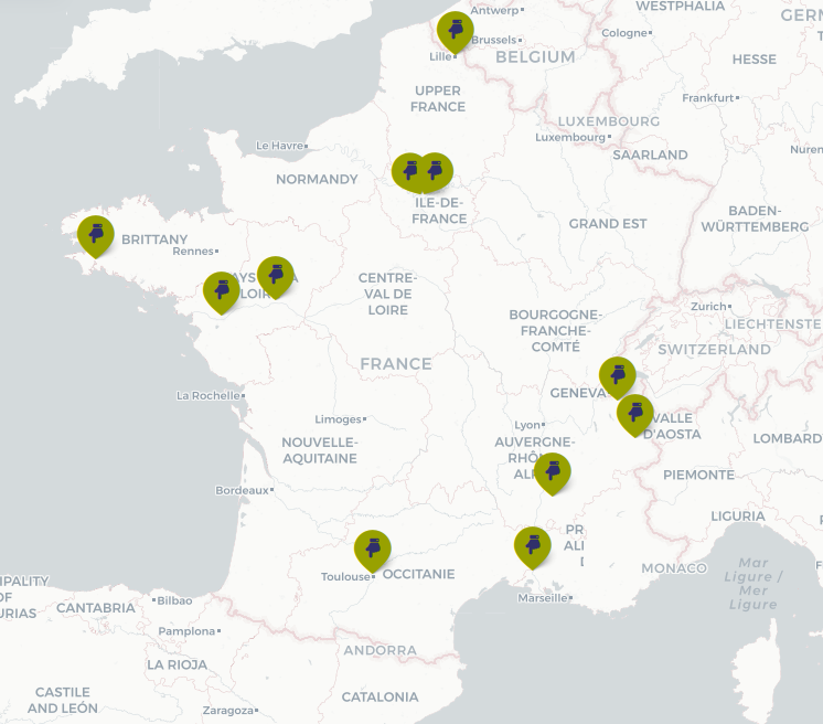 Carte des objethèques en France